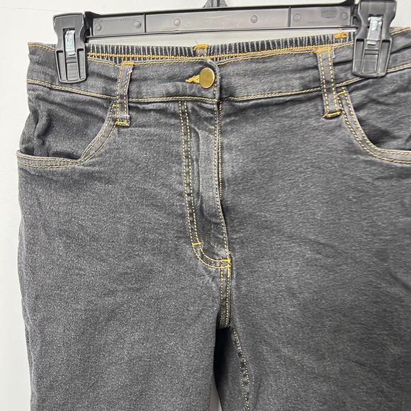 Blair black wash 90s style straight leg jeans w elastic back - Picture 3 of 6